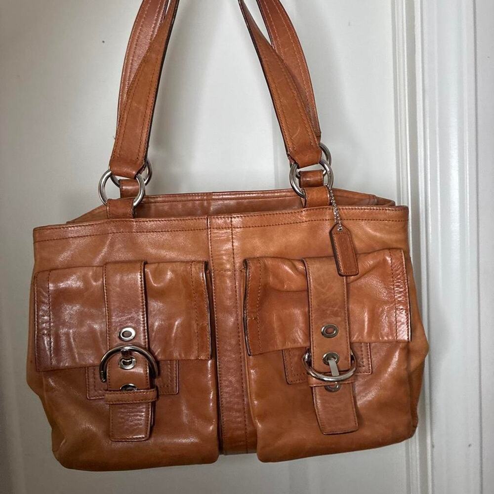 Brown large soho double buckle